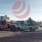 Accidente en la zona céntrica de Nuevo Casas Grandes. Presencia de Cruz Roja Mexicana para asistir a los involucrados