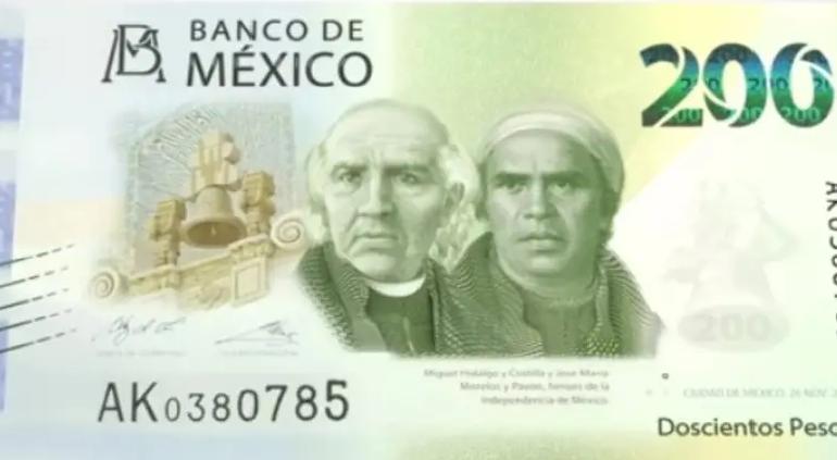 El nuevo billete de 200 pesos del Banco de México conmemora 30 años de autonomía. En el anverso, destacan Miguel Hidalgo y José María Morelos, mientras que en el reverso se muestra el águila real en la Reserva de la Biósfera El Pinacate en Sonora.