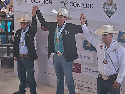 José Fernando Córdoba, estudiante del CBTa 112, gana medalla de plata en Rodeo durante los nacionales de la CONADE 2024, representando a Chihuahua