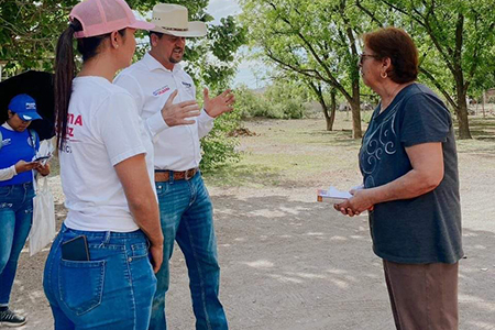 Francis Leany, candidato a la Presidencia Municipal de Galeana, visita el Barrio San Joaquín y la Colonia LeBaron, escuchando las necesidades de la comunidad y presentando sus propuestas de campaña.