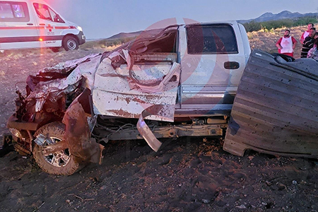 Imagen del accidente en carretera a Madero donde perdió la vida Luis Fernando Rodríguez Aldavaz.