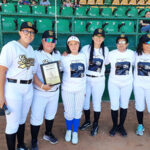 Inauguración del Campeonato de Béisbol Femenil 2024 en Nuevo Casas Grandes, con la entrega de reconocimientos a Mayra Isela Loya Romero por su trayectoria en el deporte