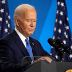 Joe Biden en conferencia de prensa defiende su candidatura presidencial.