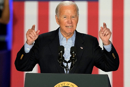 Joe Biden durante la entrevista con George Stephanopoulos de ABC sobre su salud y campaña.