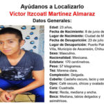 Víctor Itzcoatl Martínez Almaraz, joven de 23 años desaparecido en Puerto Palomas, Ascensión, Chihuahua.