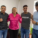 René "Zurdo" Palacios y Tony "Destroyer" Galaviz en conferencia de prensa en Nuevo Casas Grandes.