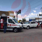 Vehículos involucrados en el choque múltiple en el cruce de Plan Alemán y 5 de mayo en Nuevo Casas Grandes.