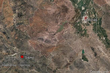 Gráfico del sismo de 3.9 en Satevó, Chihuahua, registrado el 12 de agosto