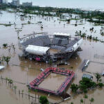 Imagen de una zona afectada en Guerrero por el ciclón "John", donde derrumbes e inundaciones dejaron 18 muertos y miles de personas rescatadas.