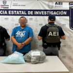 Policía aprehende a hombre en Ciudad Juárez con 8.160 kilos de fentanilo y 0.945 kilos de mariguana, asegurando un vehículo durante el operativo.