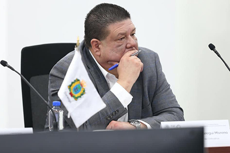 César Jáuregui Moreno, Fiscal de Chihuahua, asiste a la LI Asamblea Nacional de Procuración de Justicia en CDMX para analizar estrategias contra la delincuencia.