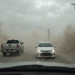 Intensa tolvanera afecta la carretera a Ascensión en Chihuahua, reduciendo la visibilidad y representando un riesgo para los conductores. Unidades de emergencia se movilizan en la zona para asistir en caso de incidentes.