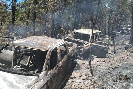 Enfrentamiento en La Norteña, Madera, deja diez casas y tres vehículos calcinados. SSPE y fuerzas armadas despliegan operativos en la zona.