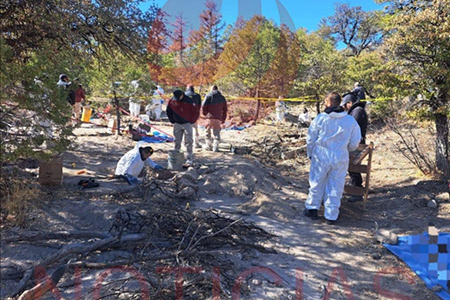 Encuentran 33 cuerpos en siete fosas clandestinas en Casas Grandes. La denuncia de un ciudadano permitió iniciar las investigaciones, que siguen en curso.