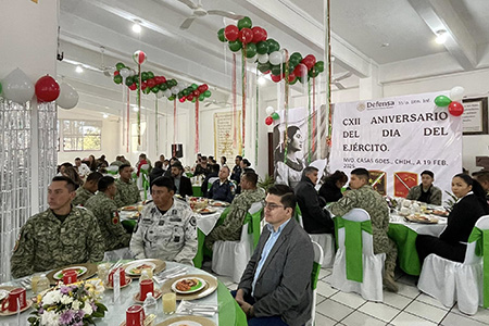 El 35 Batallón de Infantería conmemoró el CXII Aniversario del Día del Ejército Mexicano con una ceremonia encabezada por el Coronel Julián Otero Radilla.