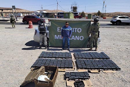 Un agente de la SSPE fue detenido en un retén militar en Precos con más de 8 mil cartuchos de arma larga. La SSPE reitera su compromiso con la legalidad y la transparencia.